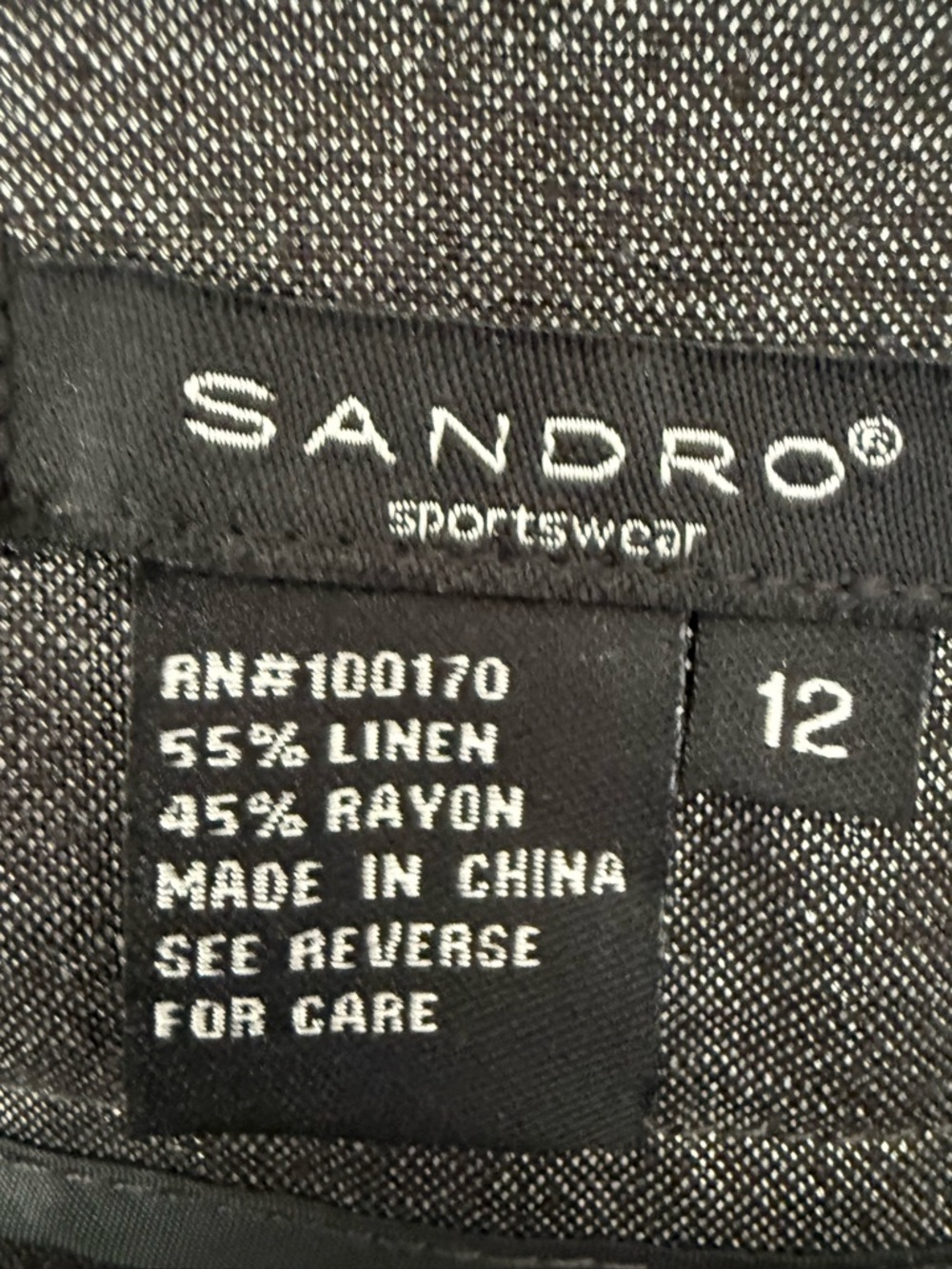 Metallic Charcoal Two-Piece Suit - Jacket & Wide Leg Pants size L/12 NWT - Picture 7 of 7